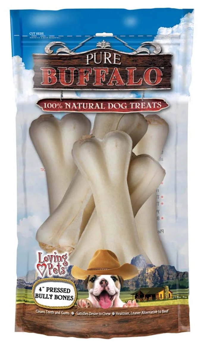 Pure Buffalo Pressed Bully Bone Natural Dog Treats - Image 1