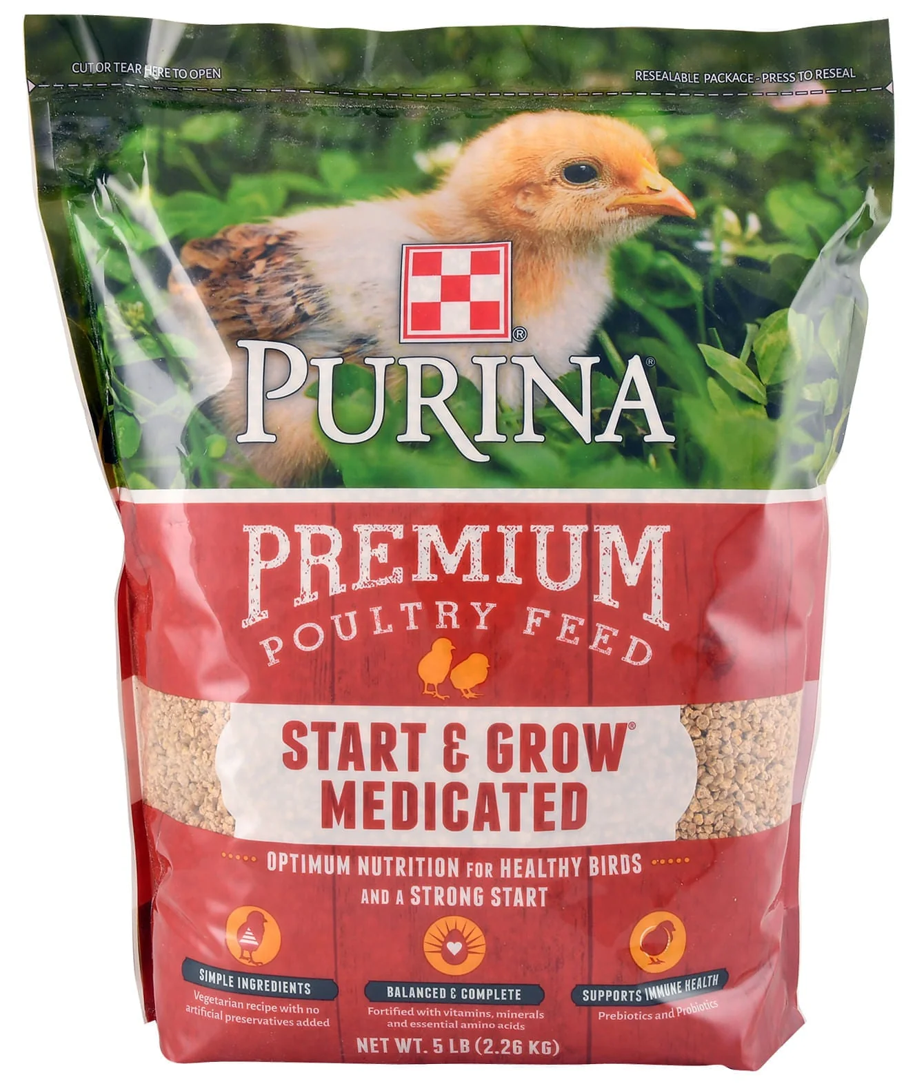 Purina Start & Grow AMP Medicated Poultry Feed Crumbles - Image 1