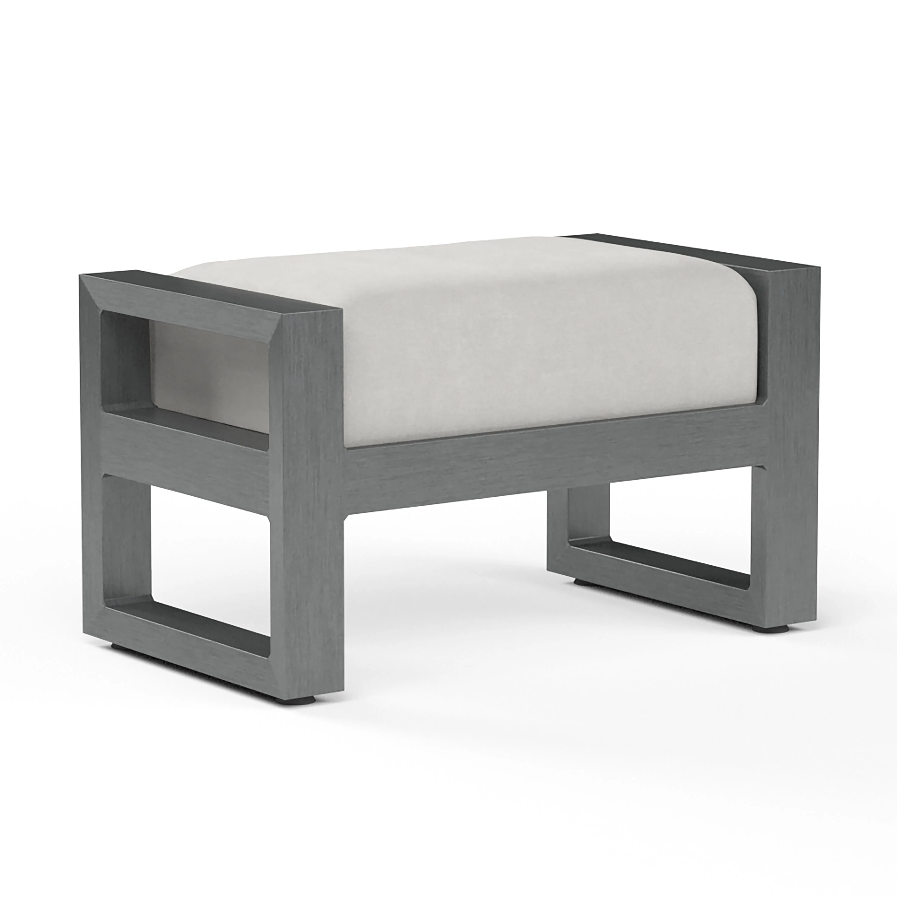 Redondo Ottoman in Cast Silver, No Welt