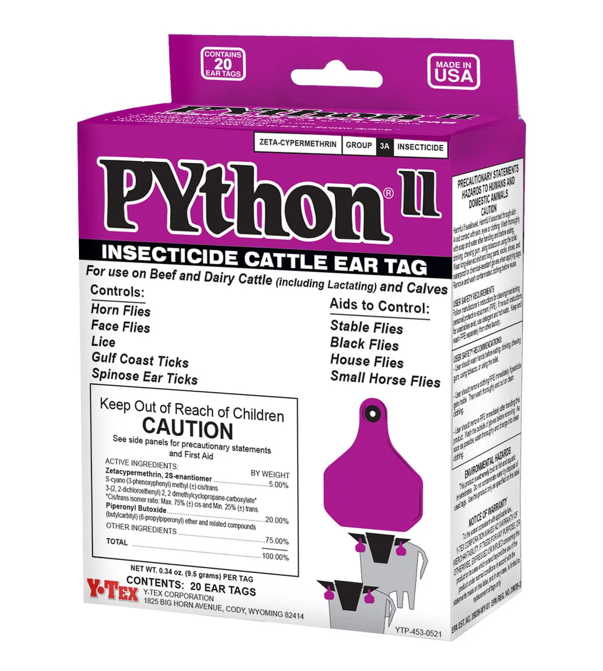 Python II Insecticide Cattle Ear Tags - Image 1
