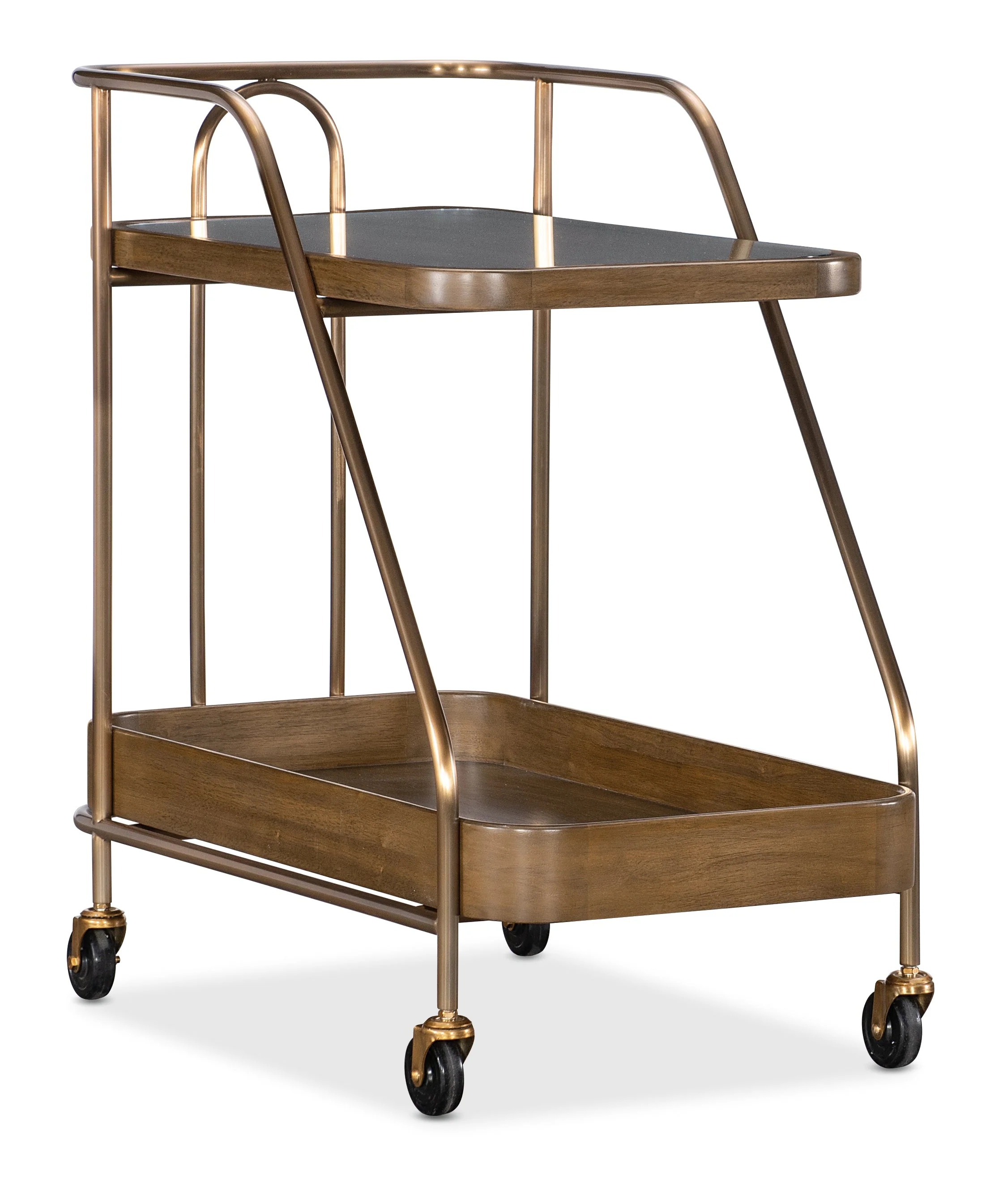 Commerce and Market Walnut Wine and Bar Cart - Image 1