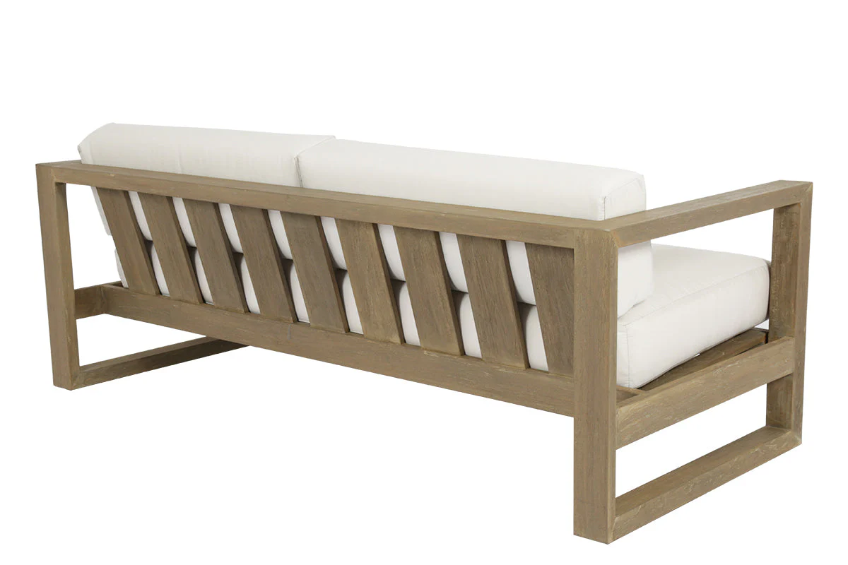 Coastal Teak Sofa in Canvas Canvas, No Welt - Image 2