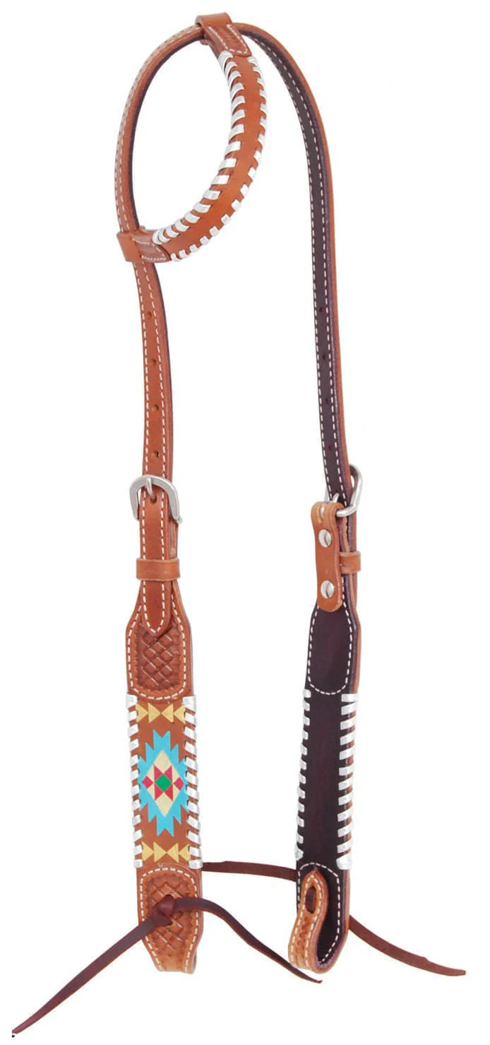Rafter T Painted Aztec One Ear Headstall - Image 1