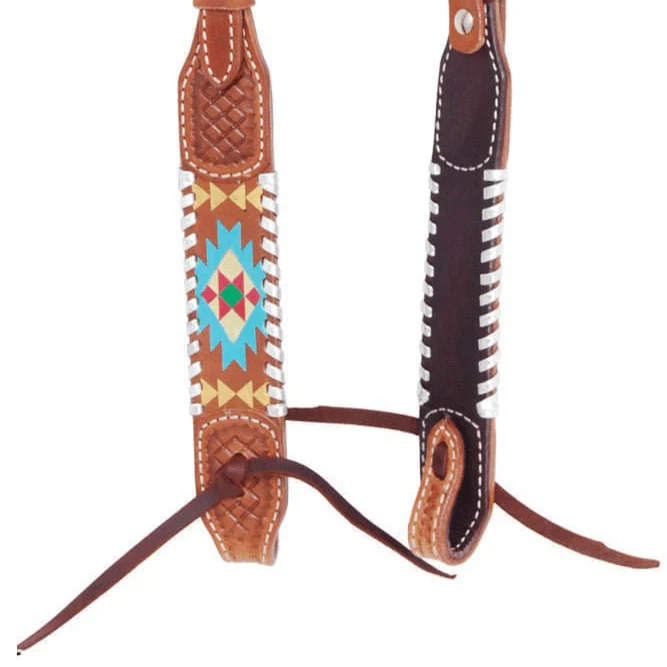 Rafter T Painted Aztec One Ear Headstall - Image 3
