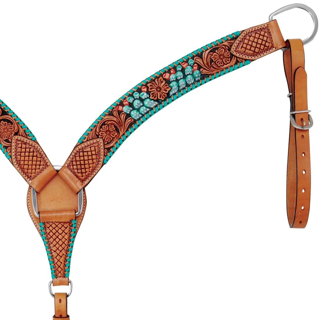 Rafter T Painted Cactus Breast Collar, Horse - Image 2