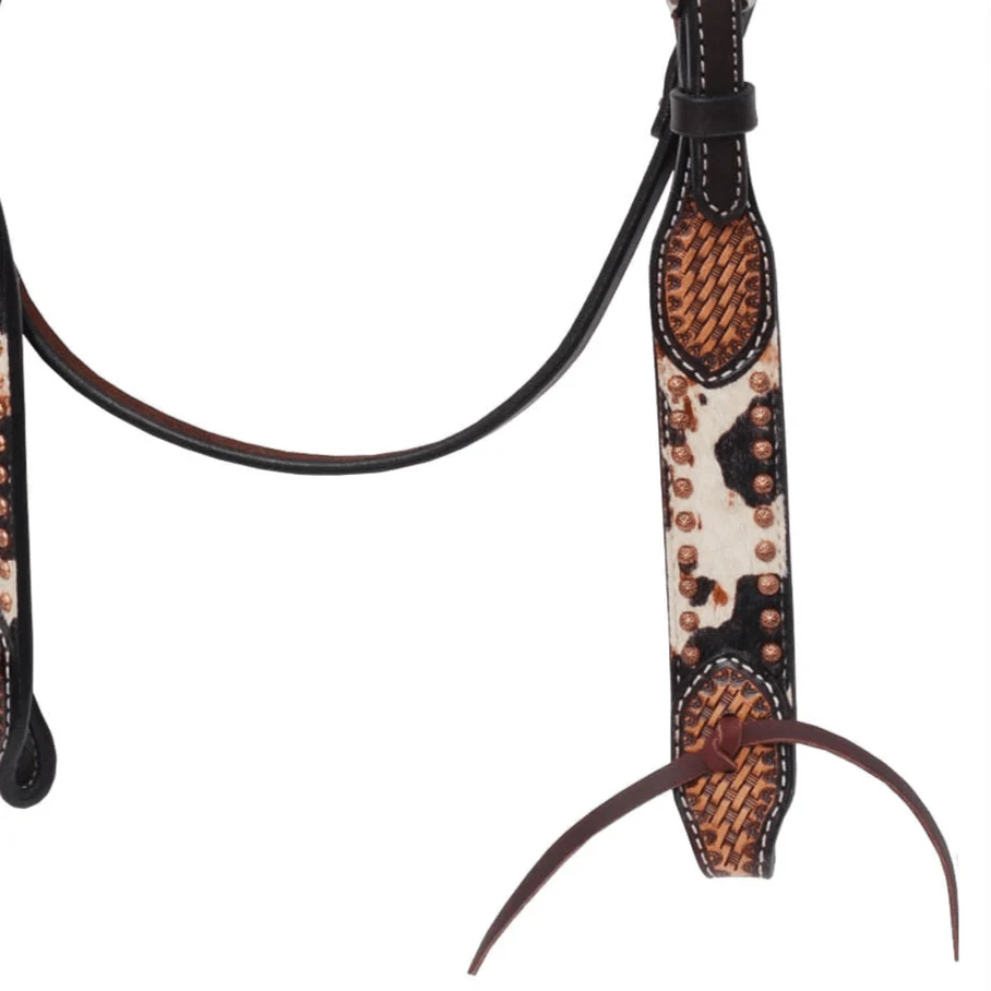 Rafter T Peppered Hide Browband Headstall - Image 3