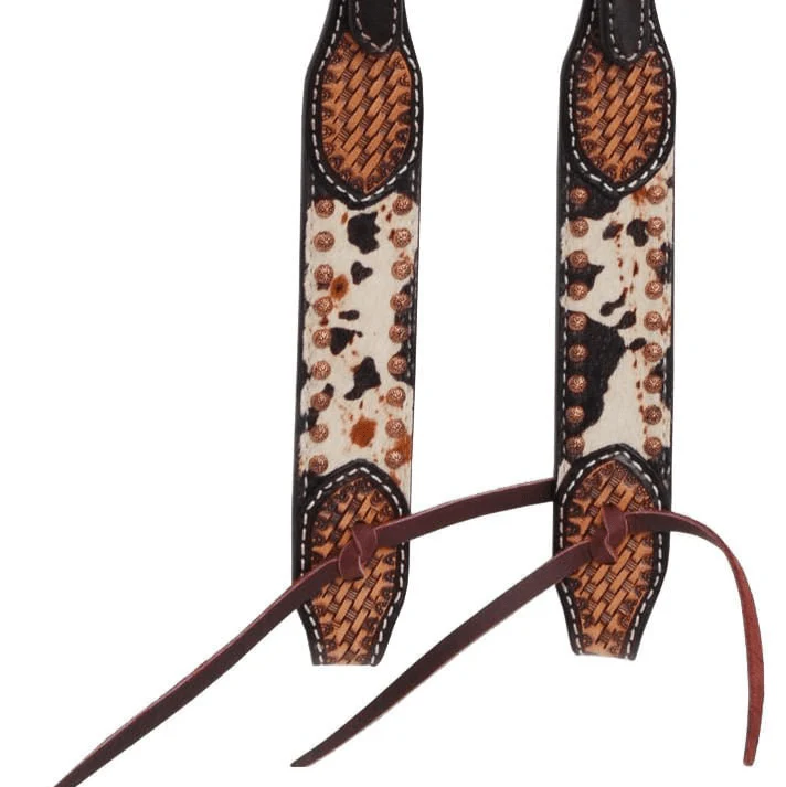Rafter T Peppered Hide Single Ear Headstall - Image 3