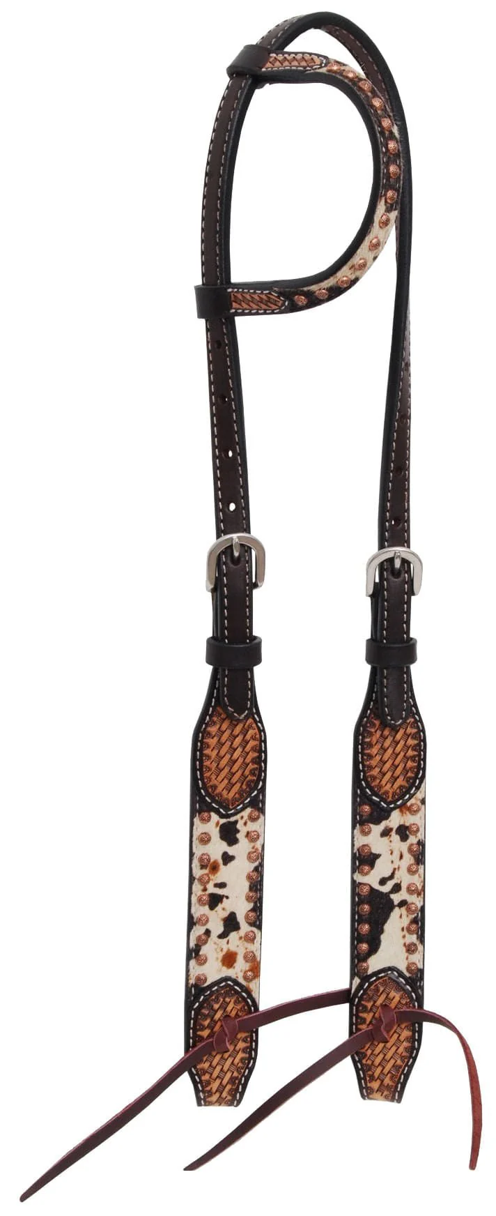 Rafter T Peppered Hide Single Ear Headstall - Image 1