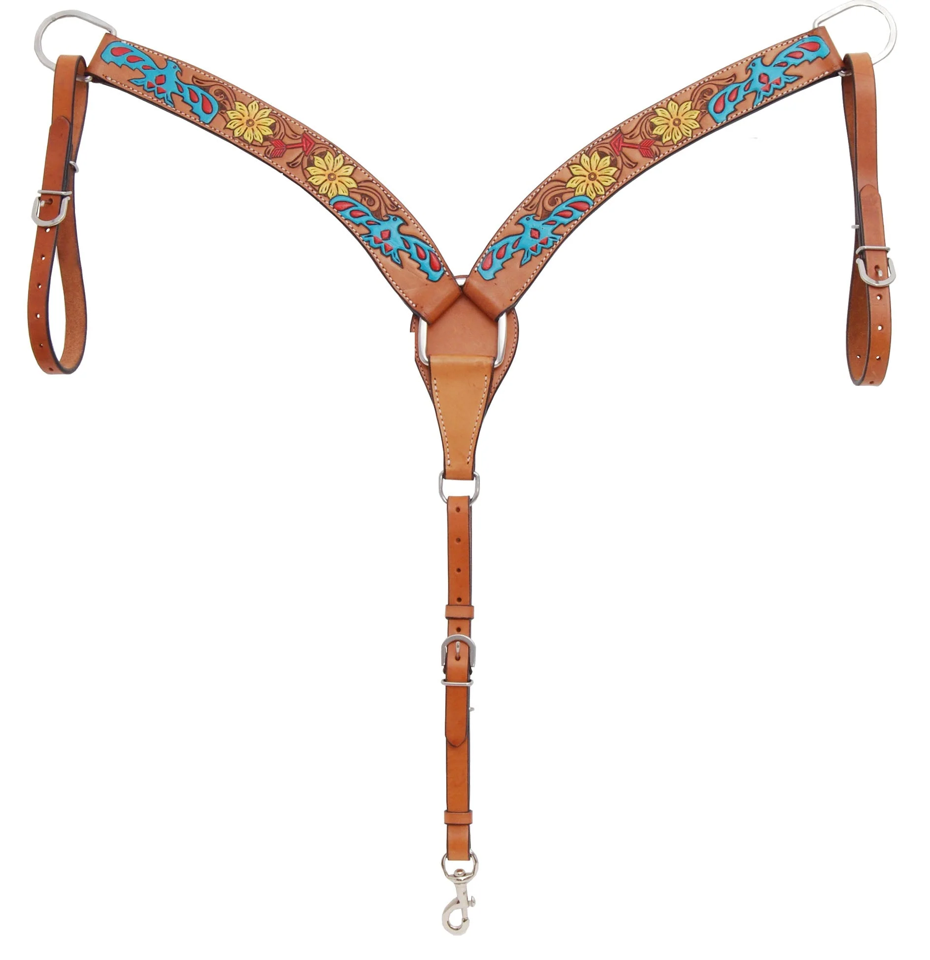 Rafter T Thunderbird Breast Collar, Full, Lt Oil - Image 1