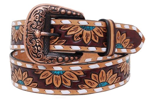 Rafter T Turquoise Sunflower Ladies’ Belt