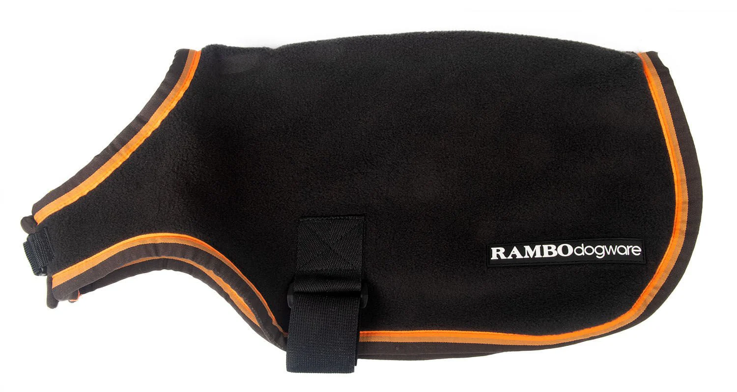 Rambo Deluxe Dog Coat, Black/Orange - Image 1