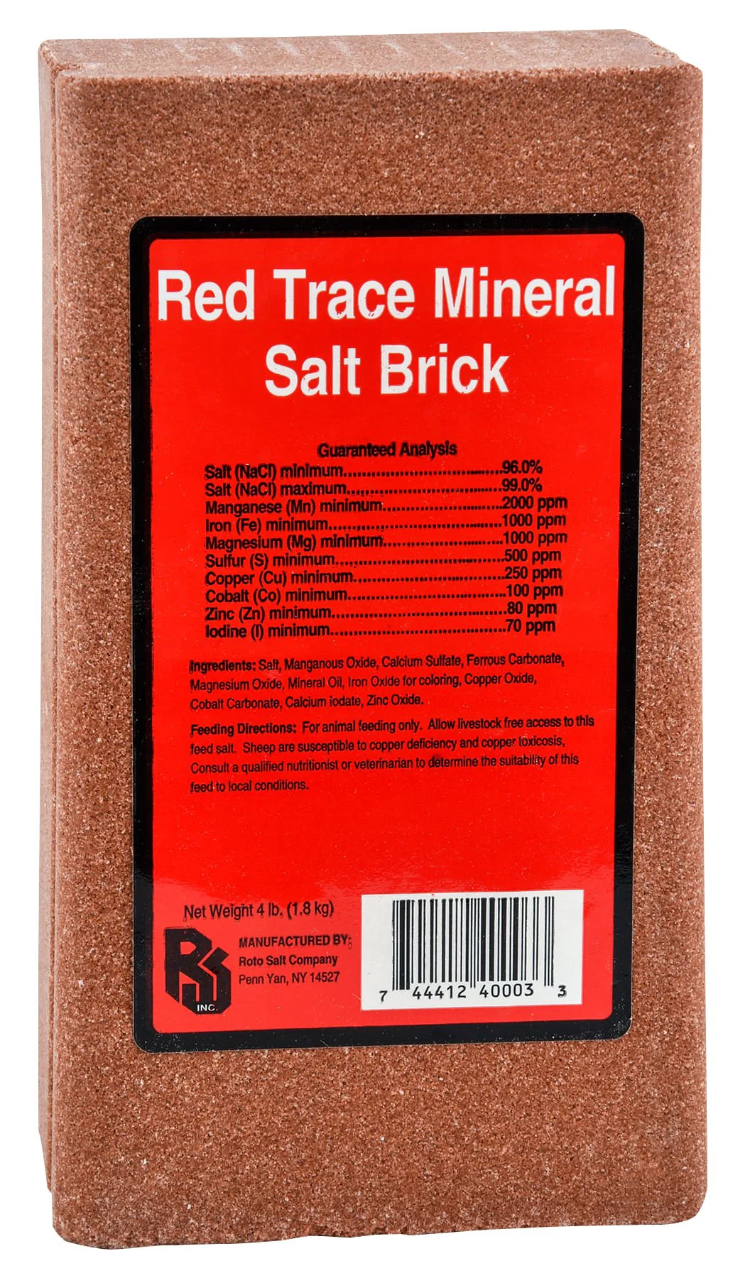 Red Trace Mineral Salt Brick for Horses, Cattle & Large Animals - Image 1