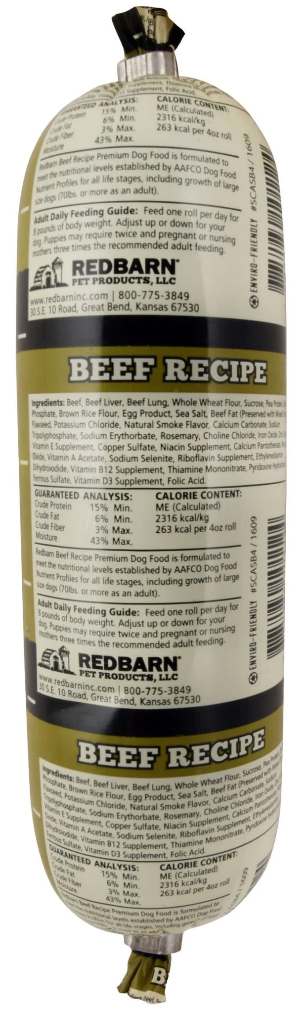 Redbarn Naturals Premium Dog Food Roll – Single-Protein Beef or Chicken | Complete Meal, Highly Digestible, Healthy Skin & Coat - Image 3