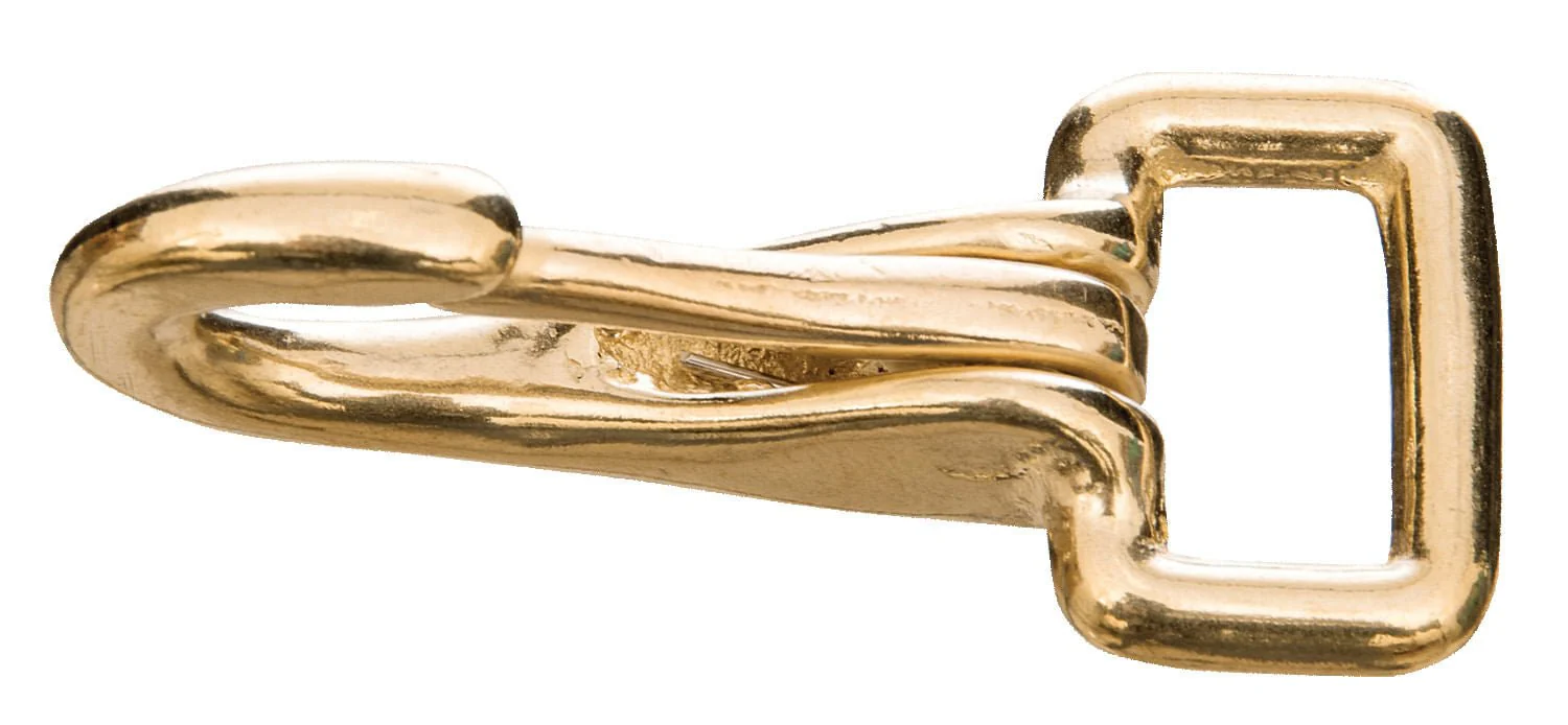 Jeffers Solid Brass Rein Spring Snap with Flat Fixed Eye - Image 1