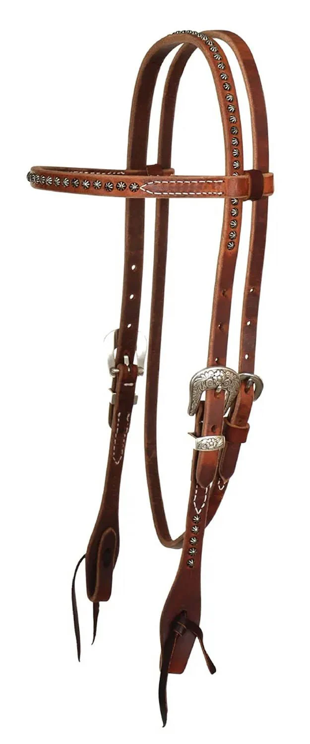 Reinsman Rosewood & Spots Browband Headstall, Full - Image 1