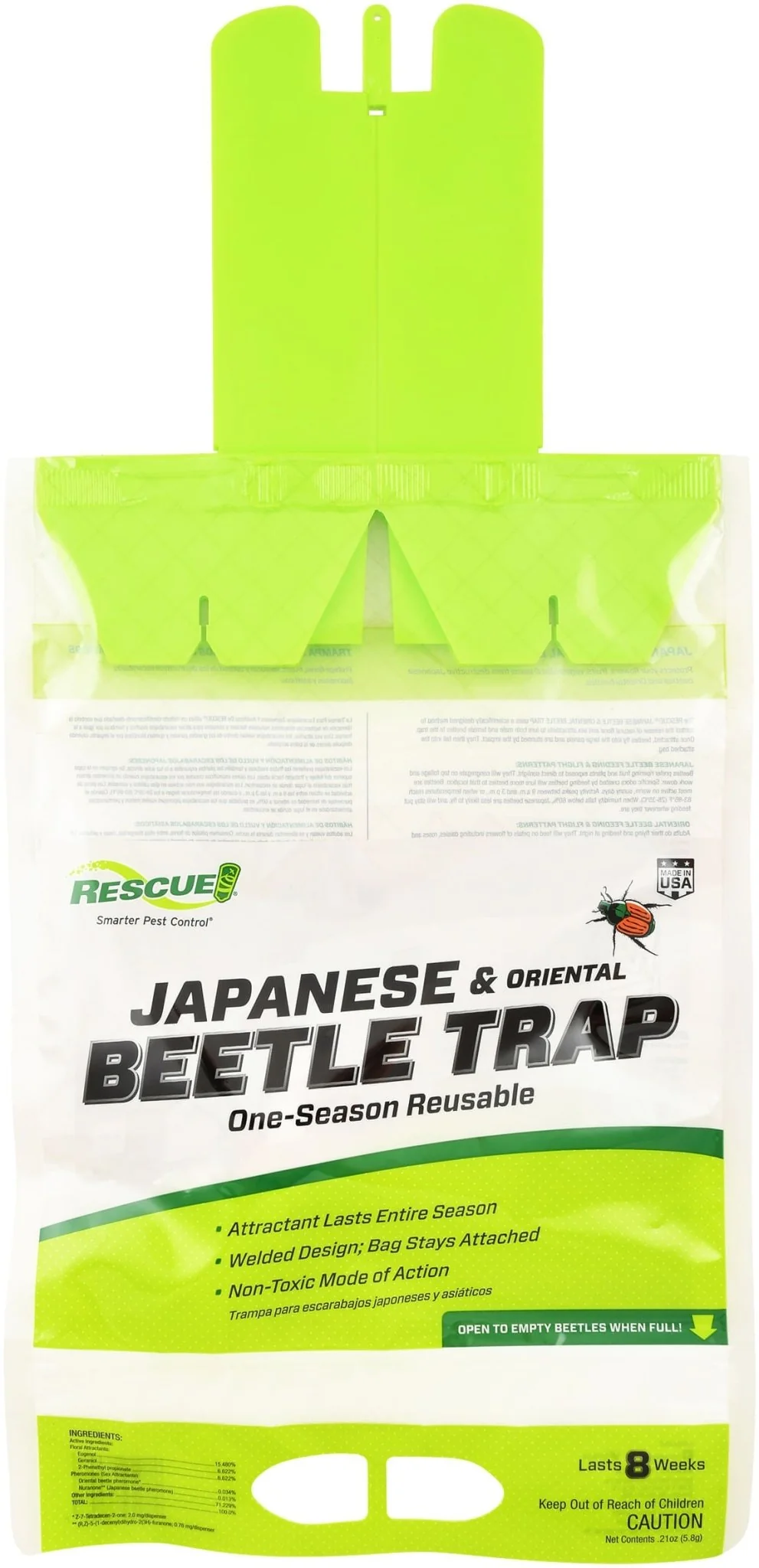 RESCUE! Japanese & Oriental Beetle Trap & Refills – Reusable, Non-Toxic Garden Pest Control - Image 1