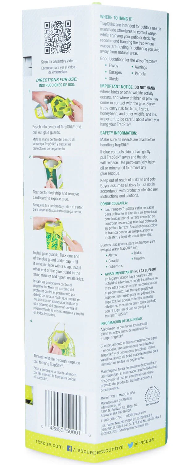 RESCUE! TrapStik for Carpenter Bees, Wasps and Mud Daubers - Image 3