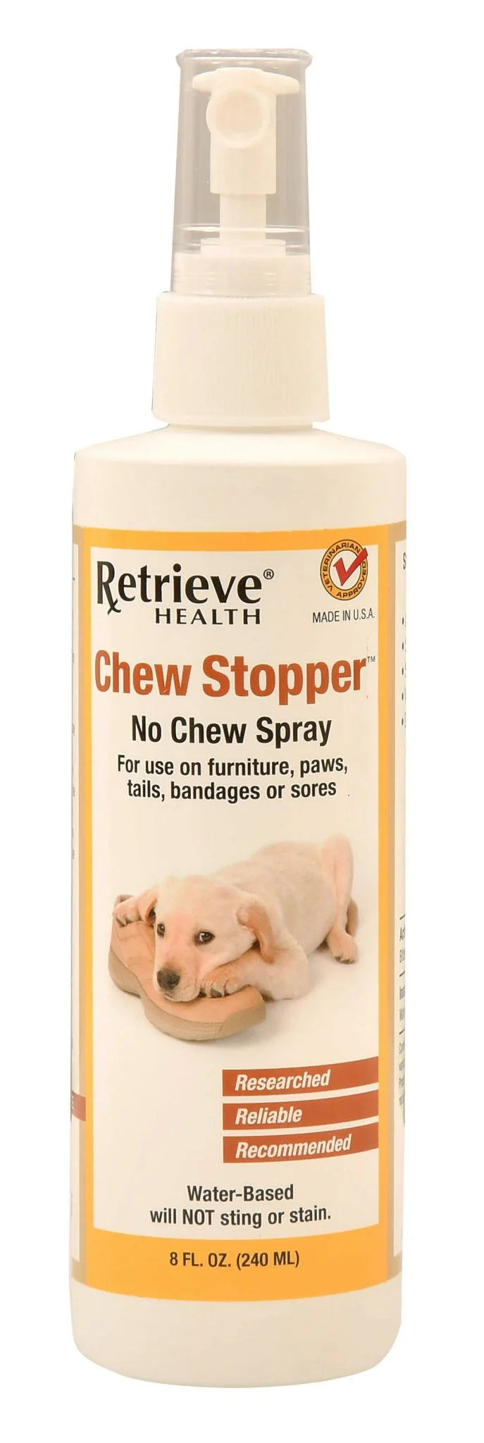 Retrieve Chew Stopper No Chew Spray - Stop Dogs Chewing, 8 oz - Image 1
