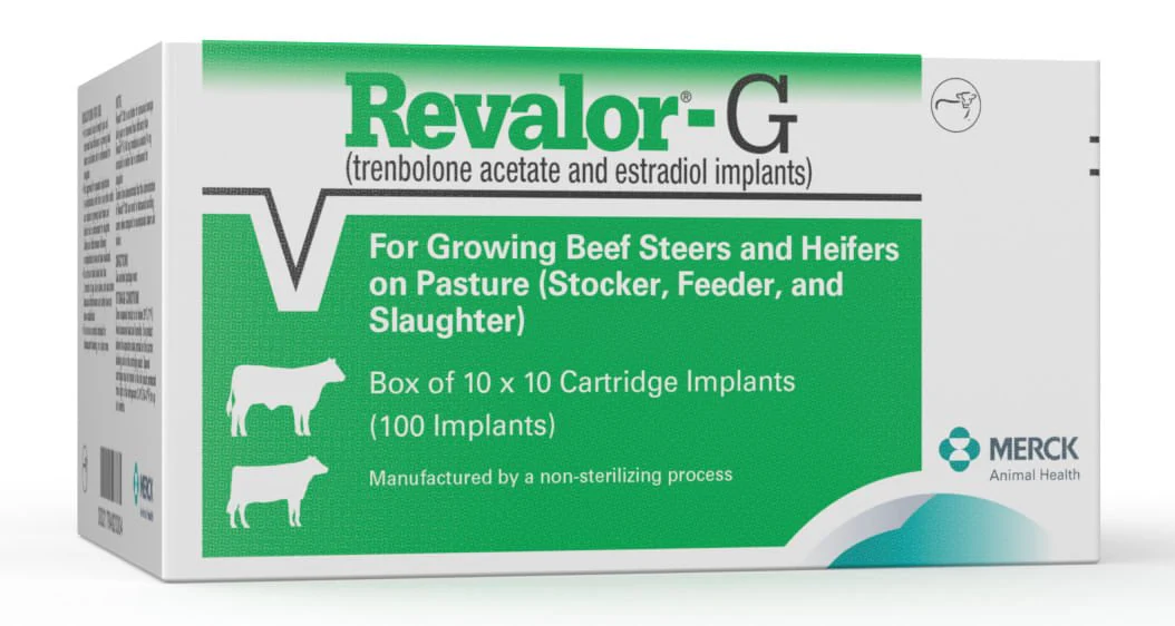 Revalor-G Implants & Implanter Gun – Slow-Release Growth Enhancer for Pasture Cattle, 100 Doses