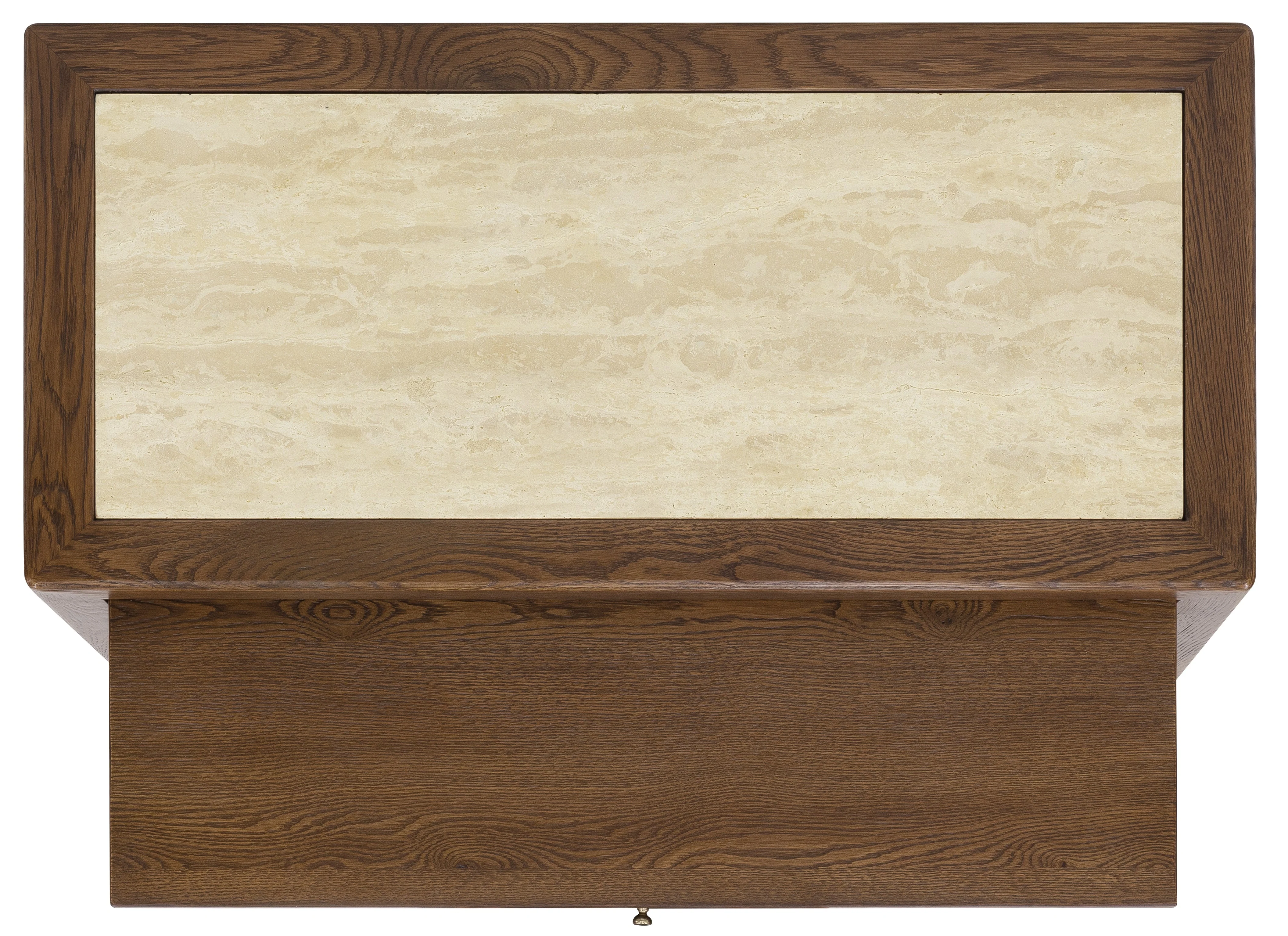 Driftwood One-Drawer Nightstand with Stone | Worn Saddle - Image 2