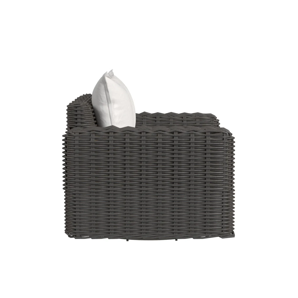 Cabo Oversized Swivel Club Chair in Soothe Pearl w/ Flange Welt - Image 3