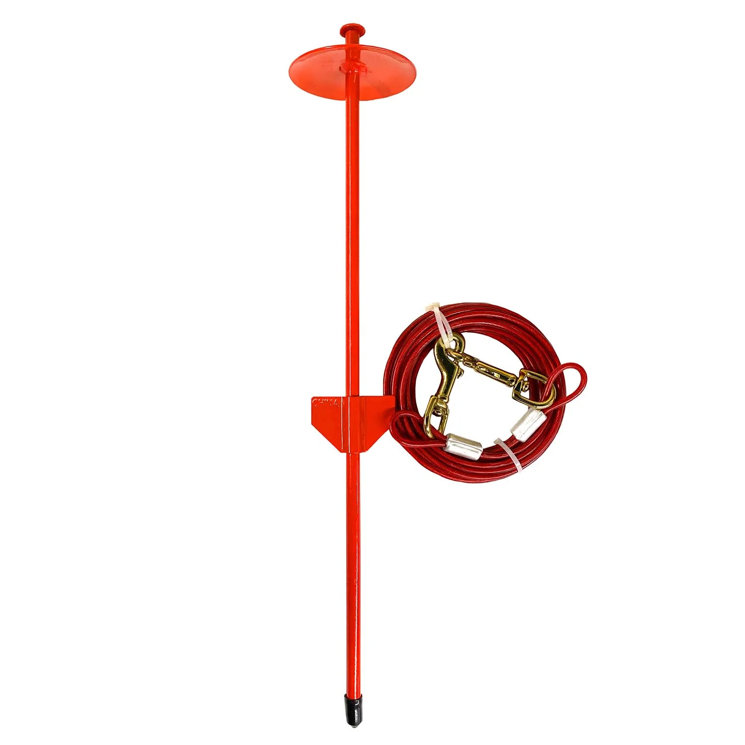 Roam About Dog Tie Out Stake with Cable, Red, 25 Ft - Image 3