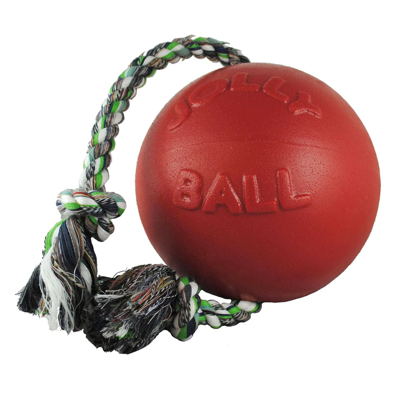 Jolly Pets Romp-n-Roll Ball – Tough Scented Dog Toy for Tug, Fetch & Water Play - Image 1