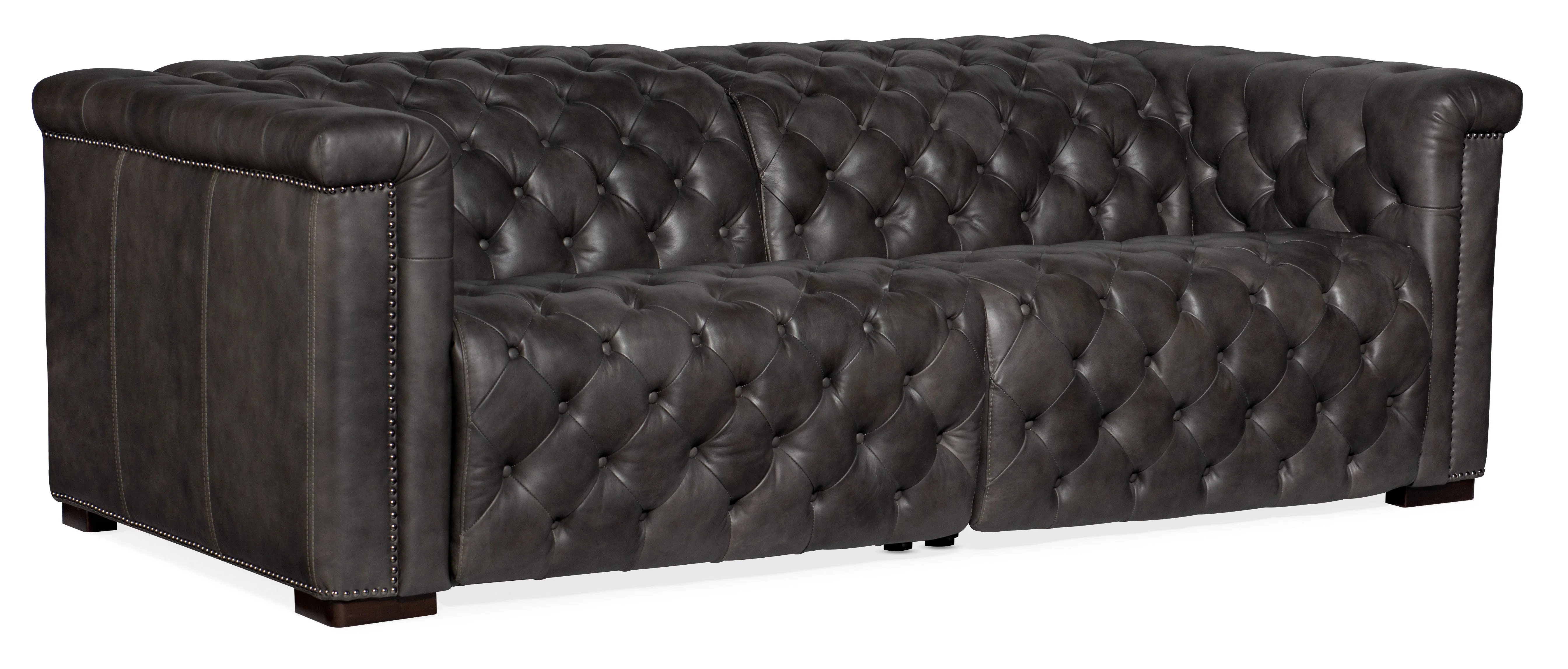 Savion 2 over 2 Sofa with Power Recline & Power Headrest | Grey - Image 1