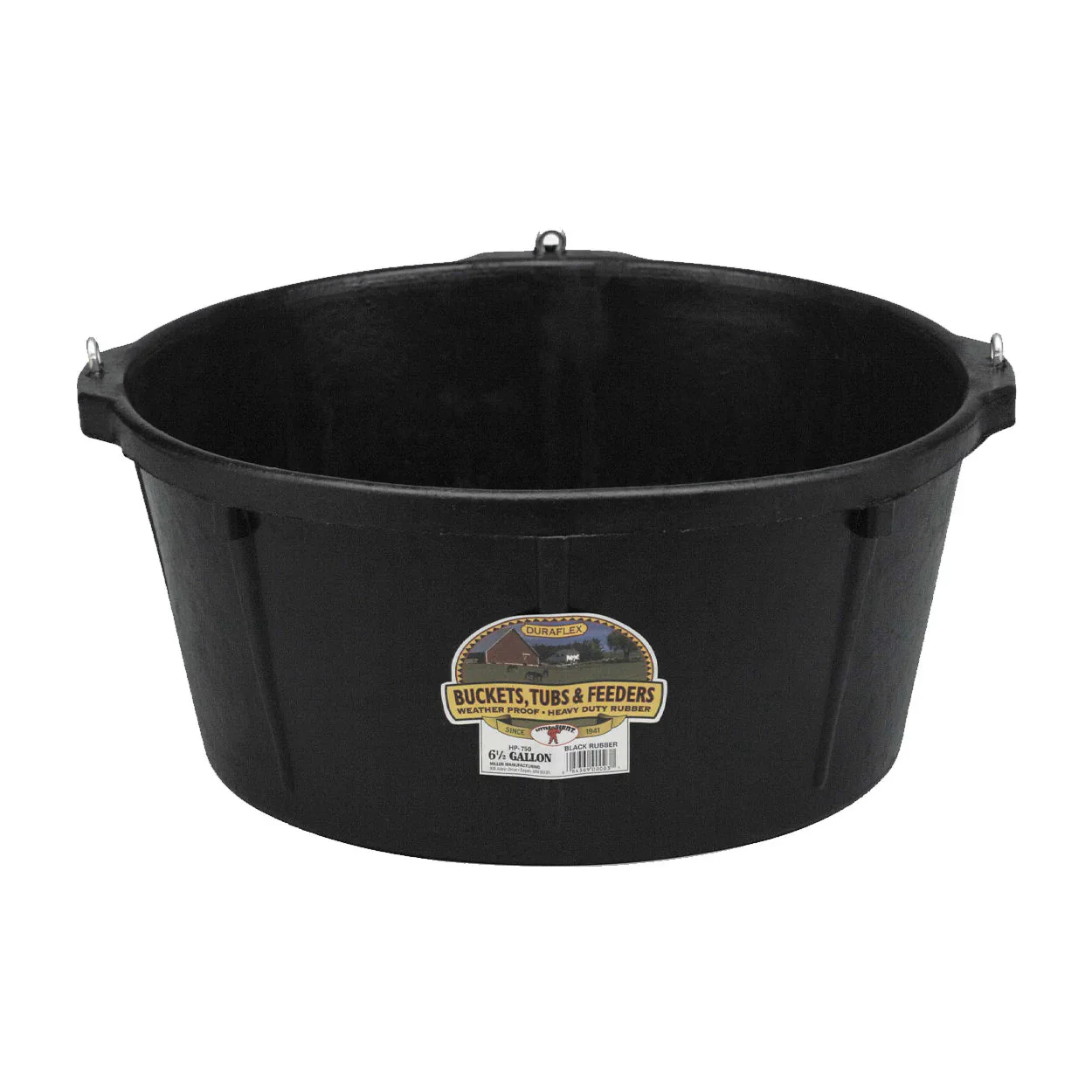 Little Giant Rubber Feeder Tub with Hooks, 6.5 Gallon - Image 1