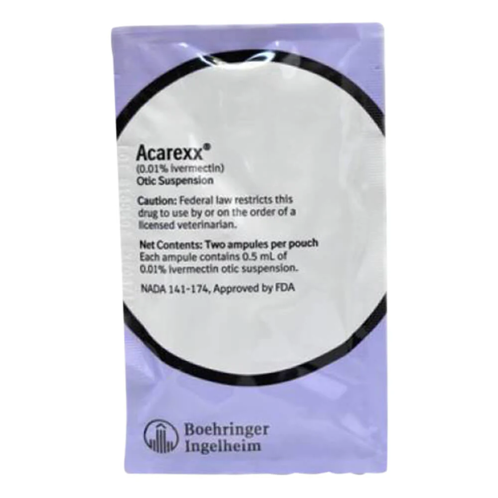 Rx Acarexx 0.01% Otic Suspension x 0.5ml Ampule - Image 1