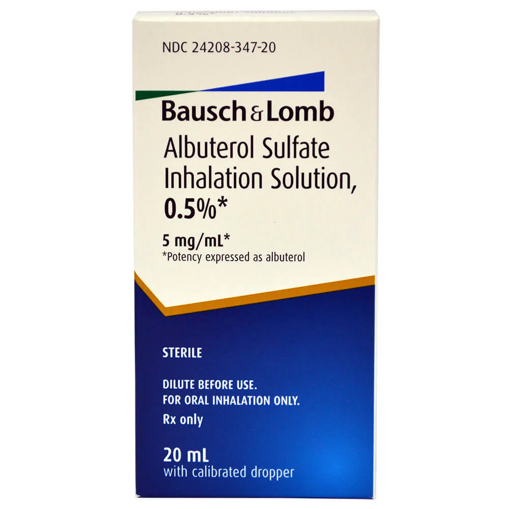 Rx Albuterol Sulfate Inhalation Solution, 0.5%, 20ml Bottle - Image 1