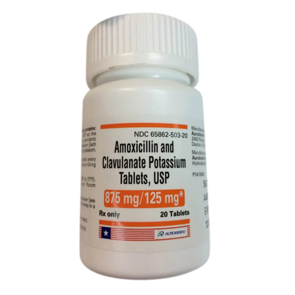 Rx Amoxicillin & Clavulanate Potassium (Generic) Tablets for Dogs & Cats, 125mg - Image 1