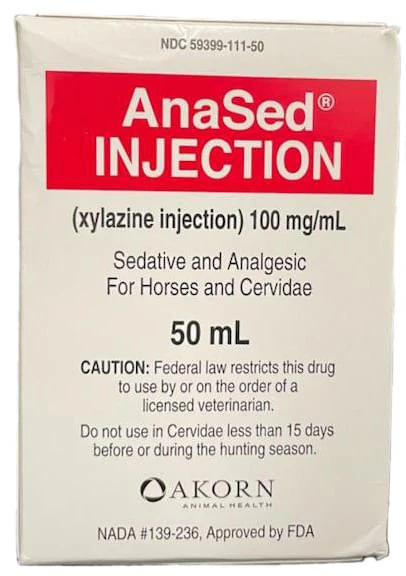 Rx AnaSed (xylazine) Injection, 100mg/ml x 50ml for Horses - Image 1
