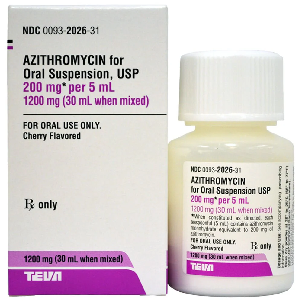 Rx Azithromycin (Generic) Oral Suspension, 200mg/5ml, 30 ml mixed - Image 1
