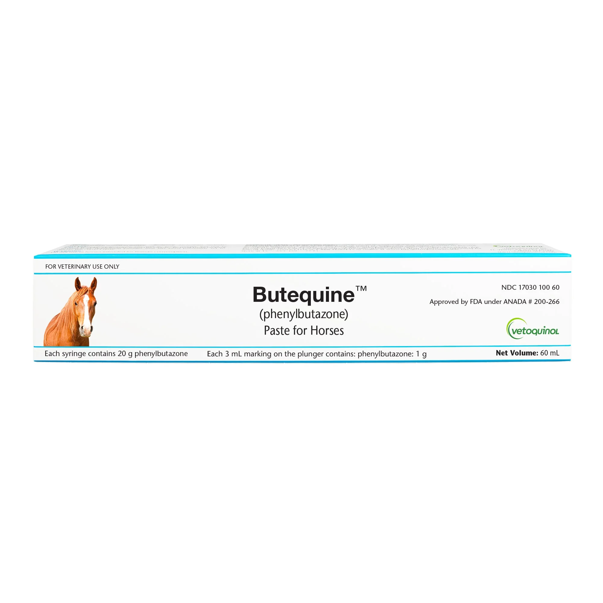 Rx Butequine (Phenylbutazone) Paste for Horses, 20 gm - Prescription Anti-Inflammatory Pain Relief - Image 1