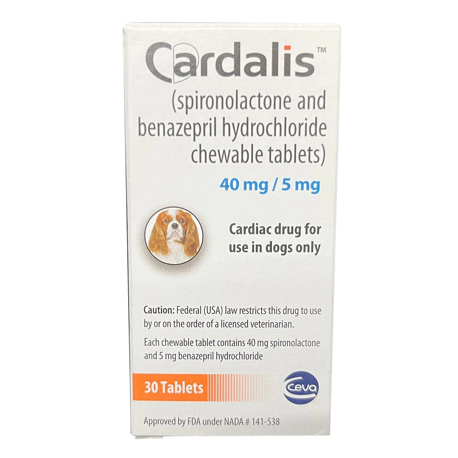 Rx Cardalis (spironolactone and benazepril hydrochloride) Chewable Tablets for Medium Dogs, 40mg, 30 ct - Image 2