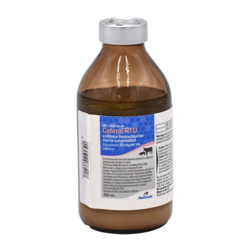 Rx Cefenil RTU (ceftiofur hydrochloride sterile suspension) Injection, 50 mg/mL – Broad-Spectrum Antibiotic for Cattle & Swine - Image 1