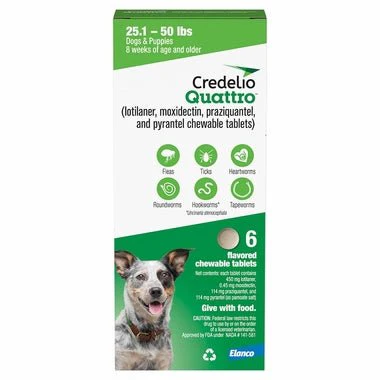 Rx Credelio Quattro Flea & Tick Chewable Tablets for Dogs - Image 1