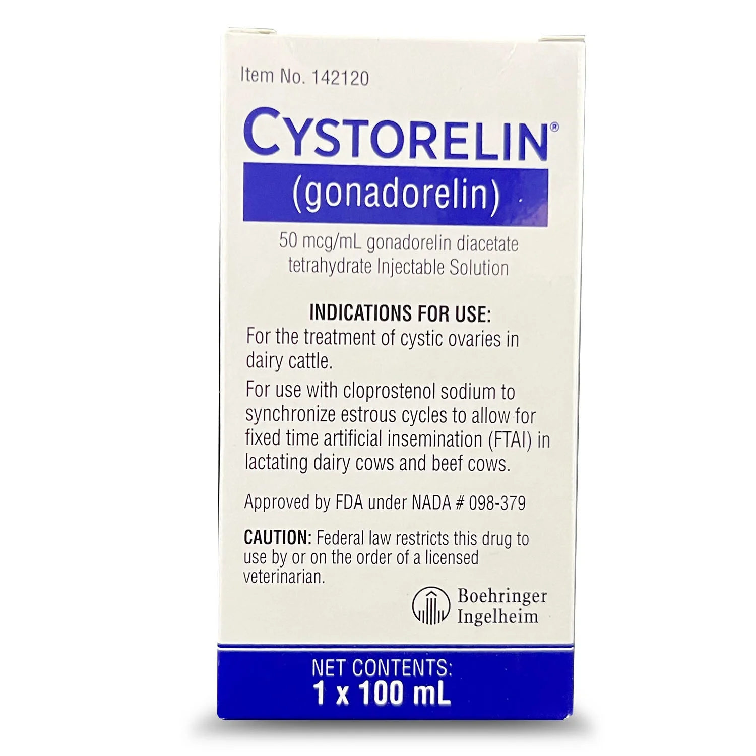 Rx Cystorelin (gonadorelin) 100 mL – Gonadorelin Injection for Cattle, 50 Dose - Image 2