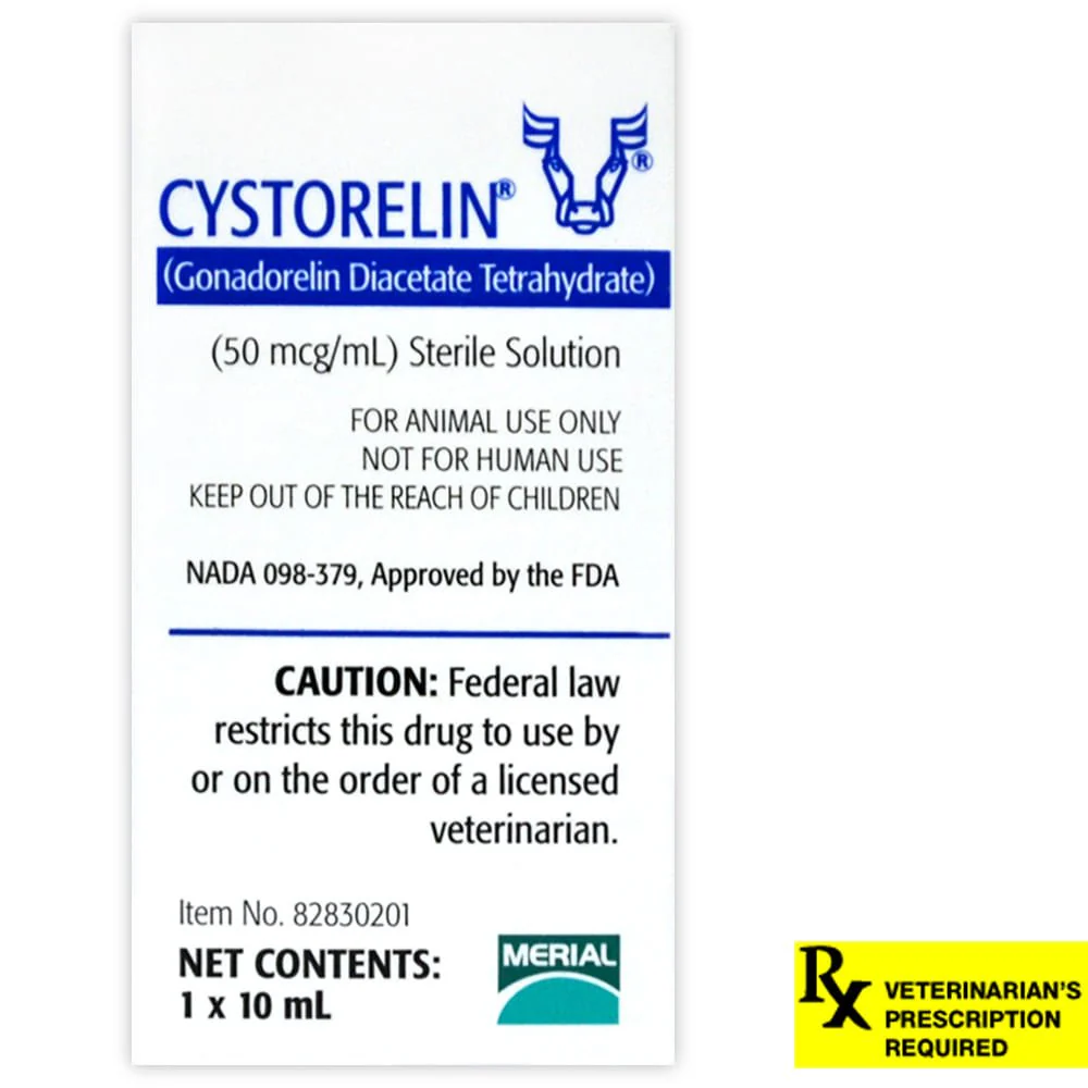 Rx Cystorelin (gonadorelin diacetate tetrahydrate) Solution Vial for Cattle - Image 1