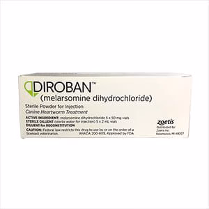 Rx Diroban (melarsomine dihydrochloride) Canine Heartworm Treatment, 5 x 50mg Vials - Image 1
