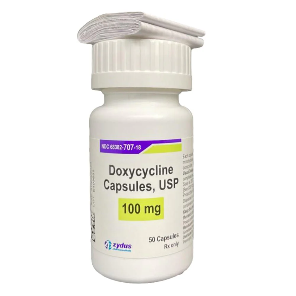 Rx Doxycycline Monohydrate (Generic) Capsules, 100mg X 50 Capsules - Image 1