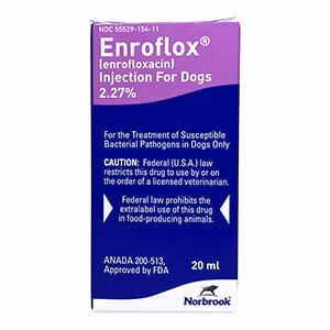 Rx Enroflox Injection for Dogs (enrofloxacin) 2.27%, 22.7 mg/mL x 20 mL Vial - Image 1