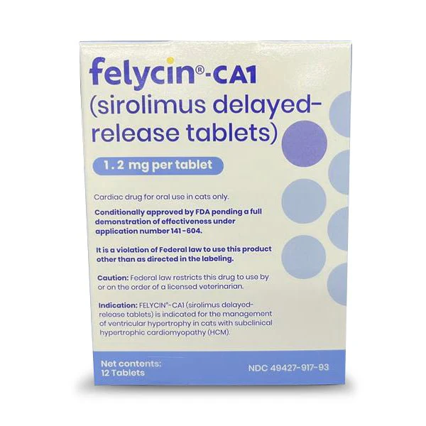 Rx Felycin-CA1 (sirolimus delayed-release tablets) for Cats, 12 ct - Image 1
