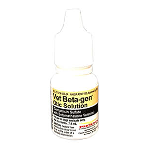 Rx Vet Beta-gen (gentamicin sulfate/bet) Otic Solution for Dogs & Cats, 7.5mL Bottle - Image 1