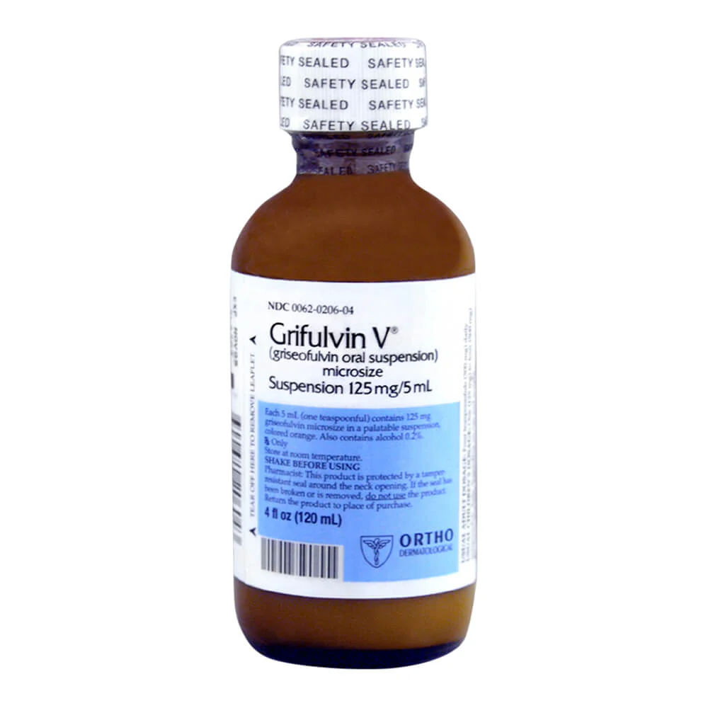 Rx Griseofulvin Oral Suspension, 125mg/5ml x 120ml Bottle - Image 1