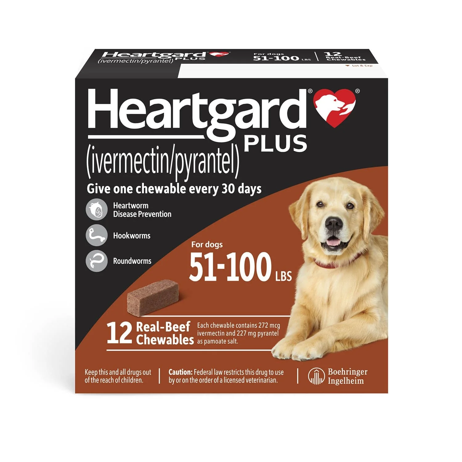 Rx Heartgard Plus (ivermectin/pyrantel) Monthly Chewables — Effective Heartworm & Parasite Prevention for Dogs Puppies - Image 1