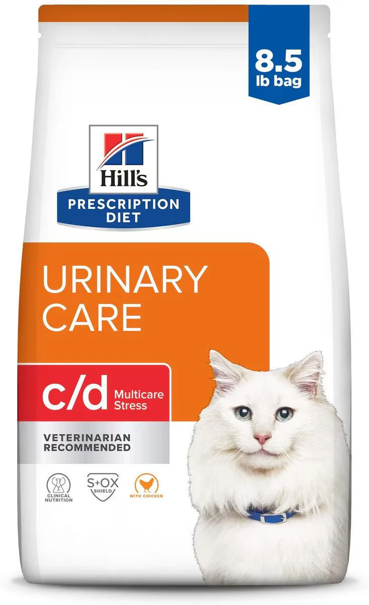 Rx Hill’s Prescription Diet c/d Multicare Stress Urinary Care with Chicken Dry Cat Food, 8.5 lb Bag