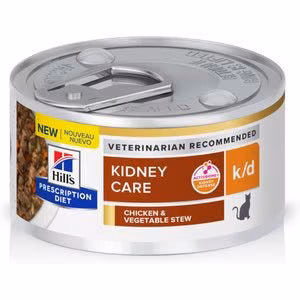 Rx Hill’s Prescription Diet k/d Kidney Care Chicken & Vegetable Stew Wet Cat Food, 2.9 oz, Case of 24 Cans