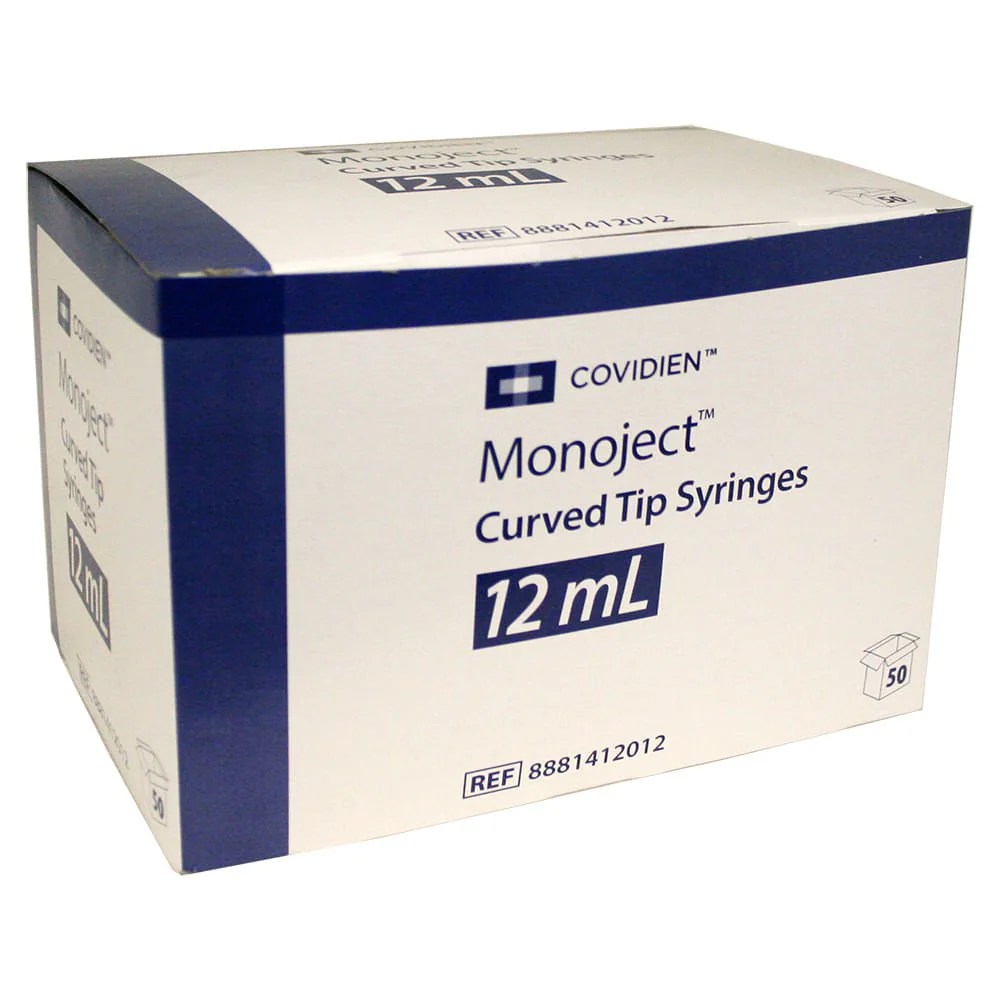 Rx Ideal Syringe, 12cc Curved Tip, 50ct - Image 1